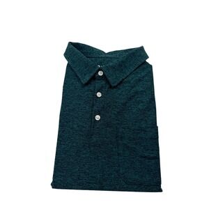 Rhone Mens XL Polo Shirt Short Sleeve Teal Heathered Performance Golf Top Pocket